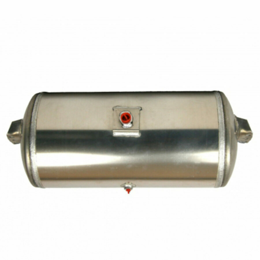 AIR TANK, 12" X 29-1/2" MOUNT, ALUMINUM 5 PORT 3/4" 3/8" 1/4" W/ BRACKETS 2850IN^3
