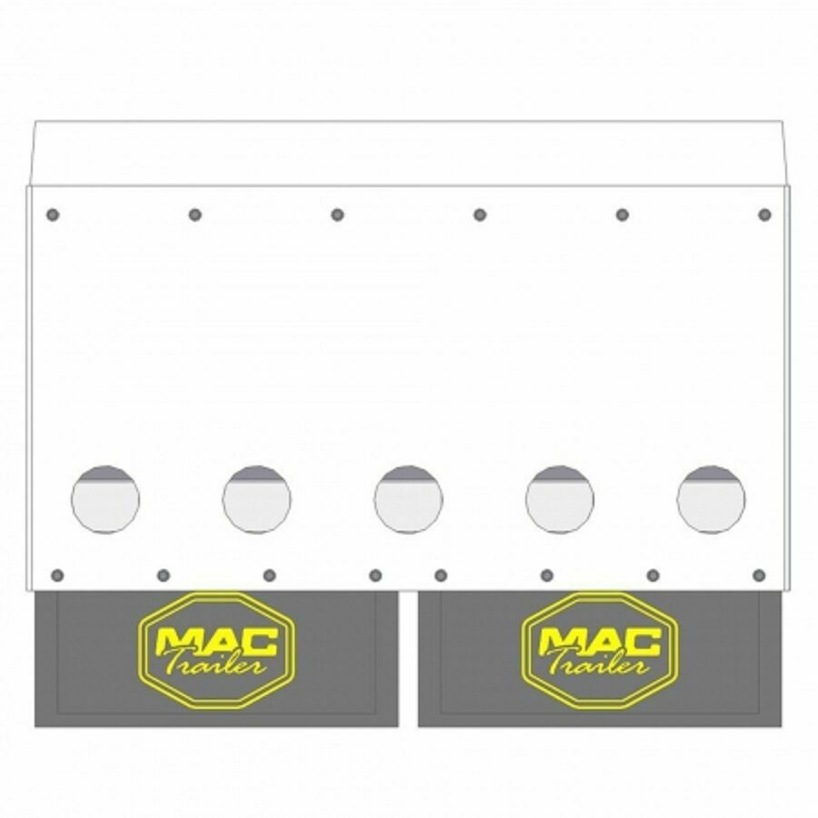 CENTER MUD FLAP ASSEMBLY, ALUMINUM W/ (5) LIGHTS, 1/2 ROUND