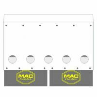 CENTER MUD FLAP ASSEMBLY, ALUMINUM W/ (5) LIGHTS, 1/2 ROUND