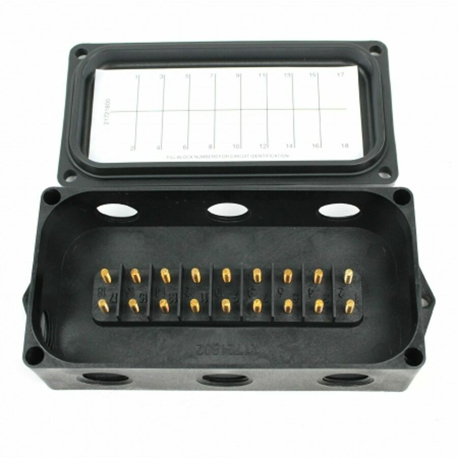 JUNCTION BOX, 18 STUD, PLASTIC 7 HOLE, DIAMETER 3/4 NPT