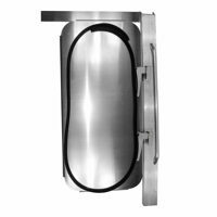 ALUMINUM BULKHEAD MANDOOR ASSEMBLY, DRIVER SIDE FOR DUMP TRAILERS, RECTANGLE STYLE W/ GRAB HANDLE