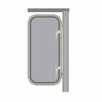 ALUMINUM BULKHEAD MANDOOR ASSEMBLY, DRIVER SIDE FOR TRAILSTAR DUMP TRAILERS, RECTANGLE STYLE