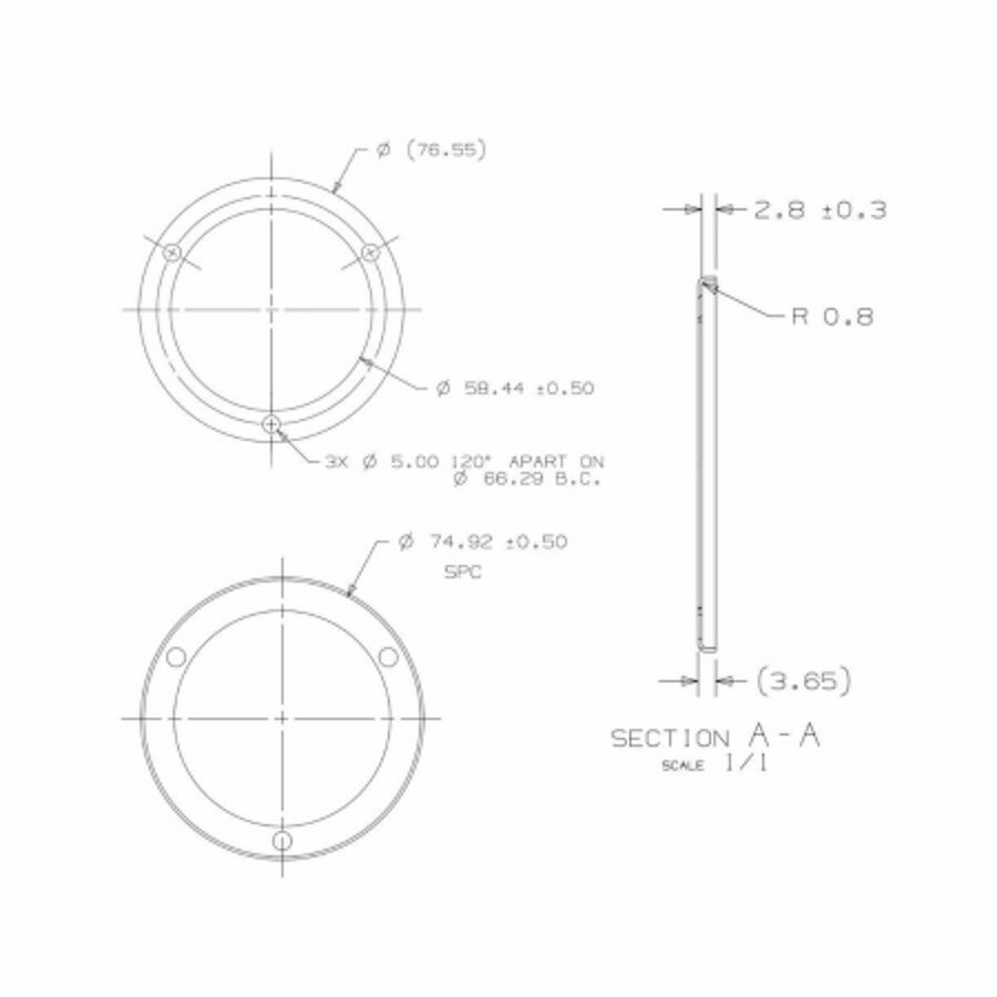 SECURITY RING, MODEL 30 CURVED FLANGE