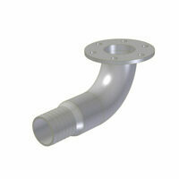 BARBED AERATION ELBOW 2" 90?°, LARGE RADIUS CASTING W/ FLANGE
