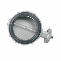 BUTTERFLY VALVE, 6" 400 SERIES, ALUMINUM BODY, STAINLESS STEEL DISC, BLACK NITRILE