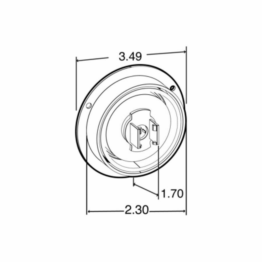 LAMP 2" PC LED PLUG CLEAR LENS, RED LIGHT FLANGE MOUNT