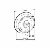 LAMP 2" PC LED PLUG CLEAR LENS, RED LIGHT FLANGE MOUNT