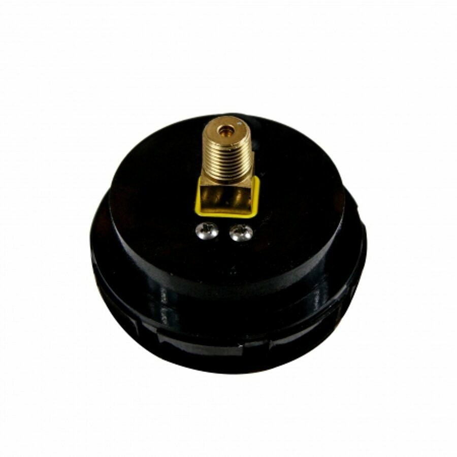 GAUGE 2.5" LIQUID FILLED BACK MOUNT W/ BLACK WEATHER RESISTANT ZYTEL CASE & BEZEL, (63 MM) DIAMETER 0-160 PSI MAC LOGO
