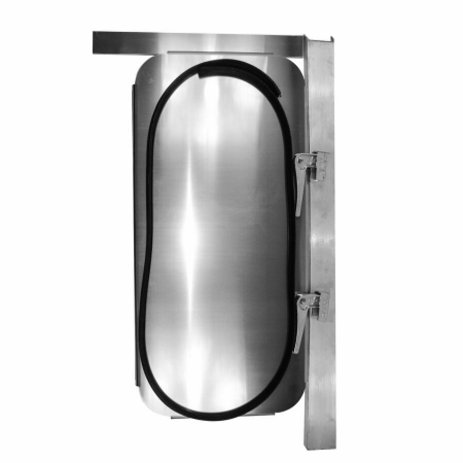 ALUMINUM BULKHEAD MANDOOR ASSEMBLY, DRIVER SIDE FOR DUMP TRAILERS, RECTANGLE STYLE