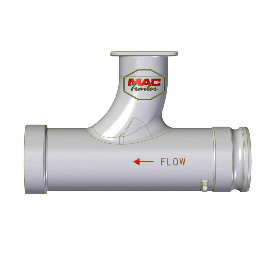 FRONT CLEANOUT, 4" ALUMINUM W/ 3" SQUARE FLANGE & 4" MALE ADAPTER (TEE)