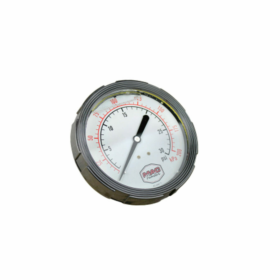 GAUGE 4" LIQUID FILL 1/4" BACK MOUNT SPAN, 30 PSI