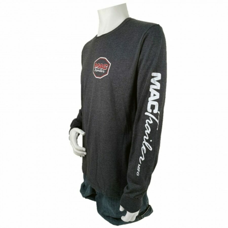 LONG SLEEVE T-SHIRT, BLACK HEATHER, MAC ON SLEEVE 2X