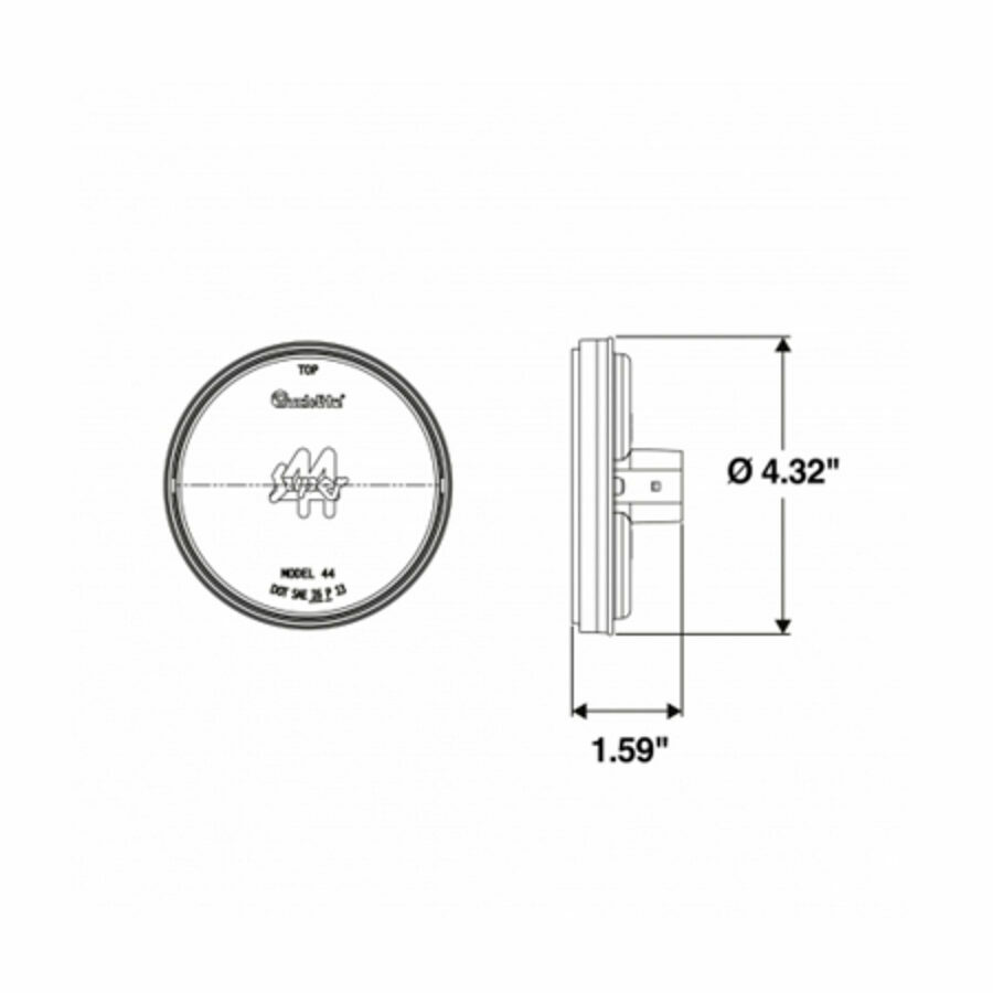 SUPER 44 LED 6 DIODE F/P/T 12V, AMBER GROMMET MOUNT