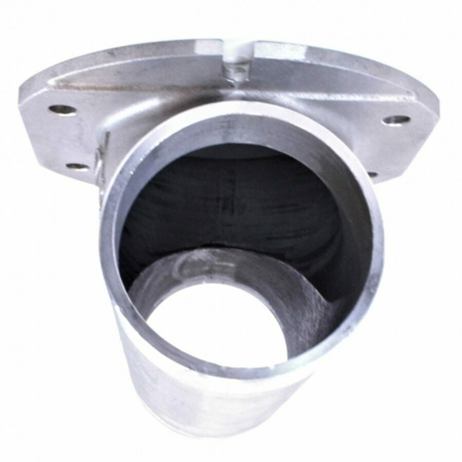 HOPPER TEE ALUMINUM 5X4 SIPHON FLOW STRAIGHT GROOVE X PLAIN