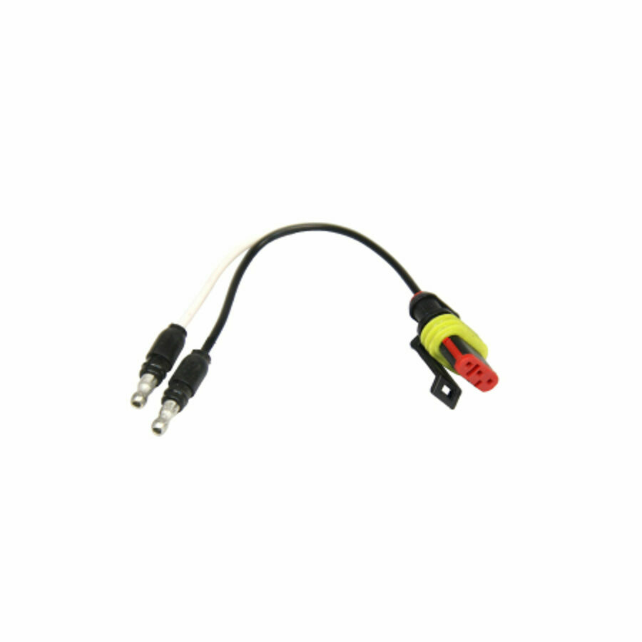 PIGTAIL LED BLACK/WHITE, DOUBLE BULLET