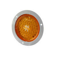 LAMP, 4" SUPER 44 LED, YELLOW ROUND, 60 DIODE, FRONT/PARK/TURN GRAY POLYCARBONATE FLANGE MOUNT
