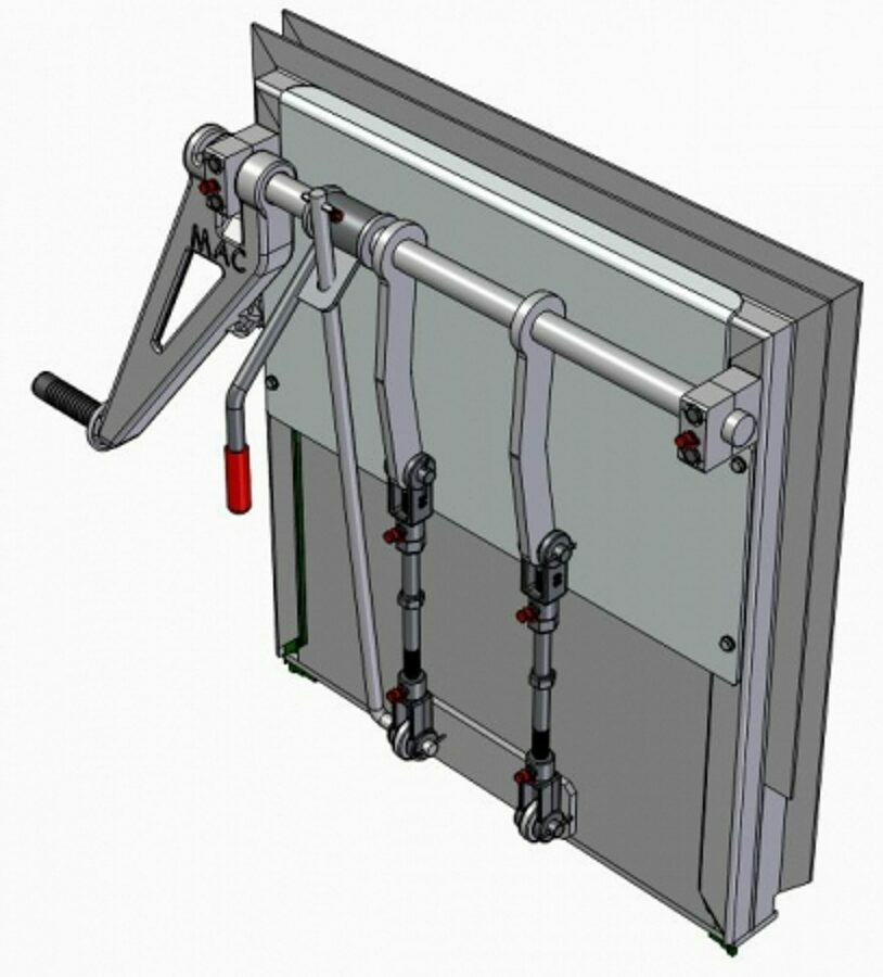 COAL DOOR ASSEMBLY ALUMINUM 24", SMOOTH SIDE WITH CAST HANDLE & FLOW CONTROL