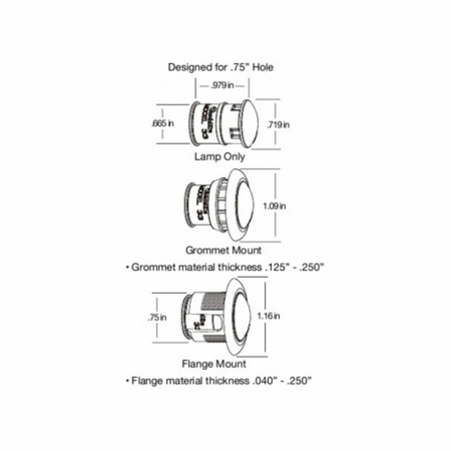 3/4" CLEAR LENS AMBER PENNY LIGHT