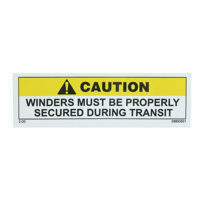 DECAL "WINDERS MUST BE SECURED"