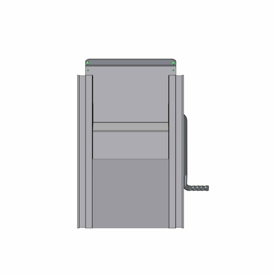 COAL DOOR, 12", SHEET & POST, FLOW SS 90 DEG HANDLE, FLUSH MOUNT W/ GREASELESS BLOCKS