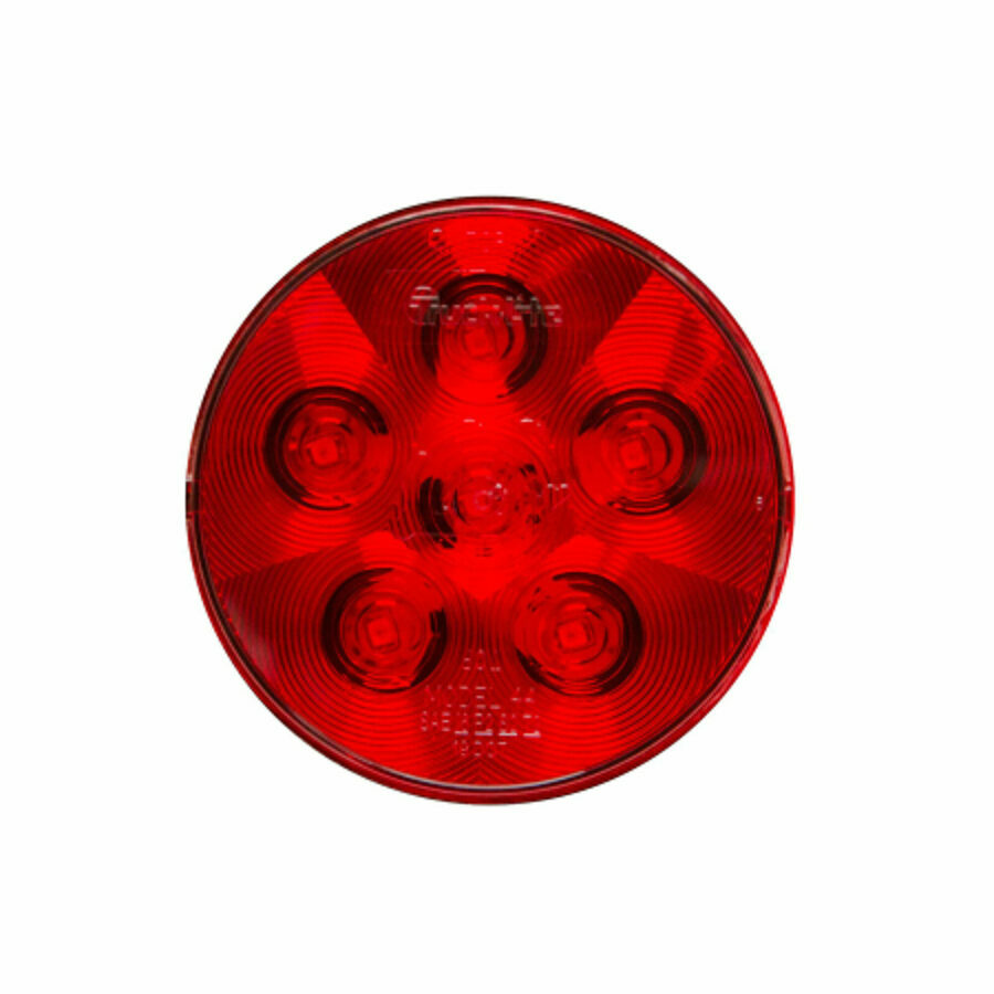 RED LED LAMP, MODEL 44, ROUND, 6 DIODE STOP/TURN/TAIL, 12V