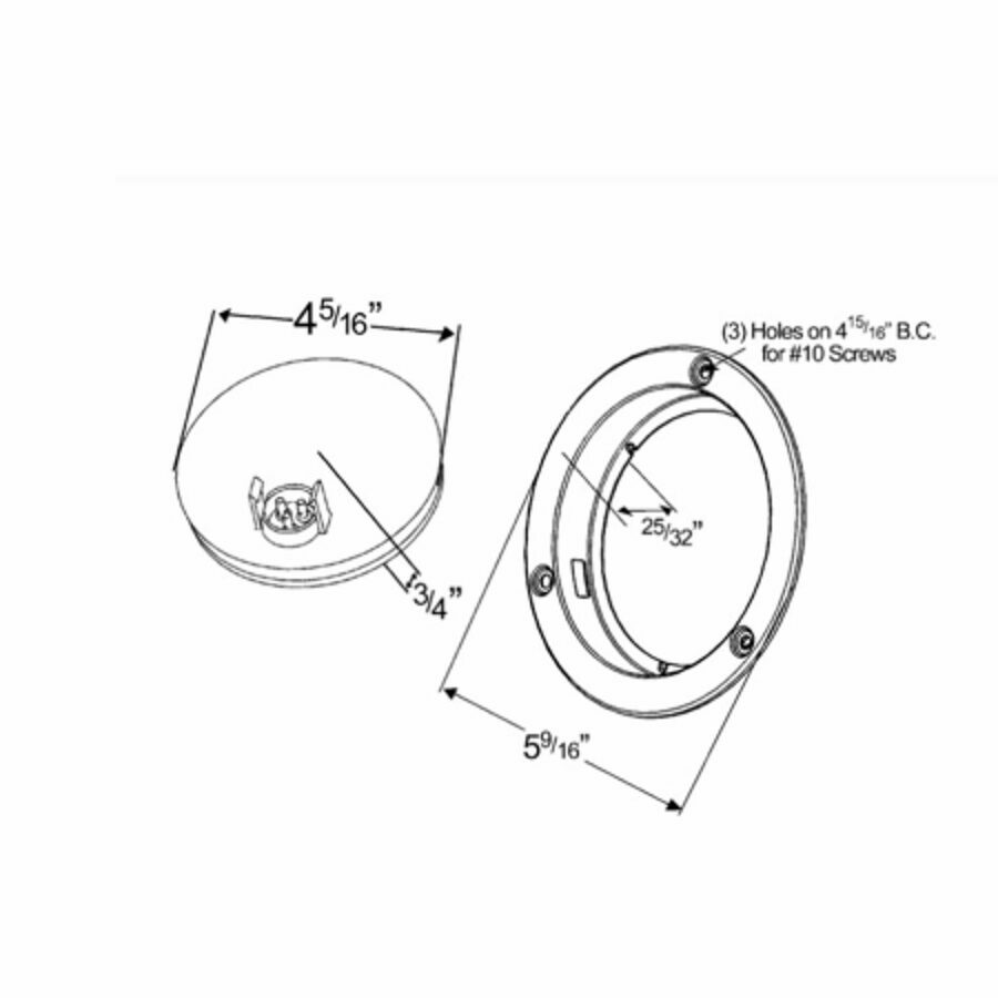 LAMP, LED 4" RED STT SS FLANGE
