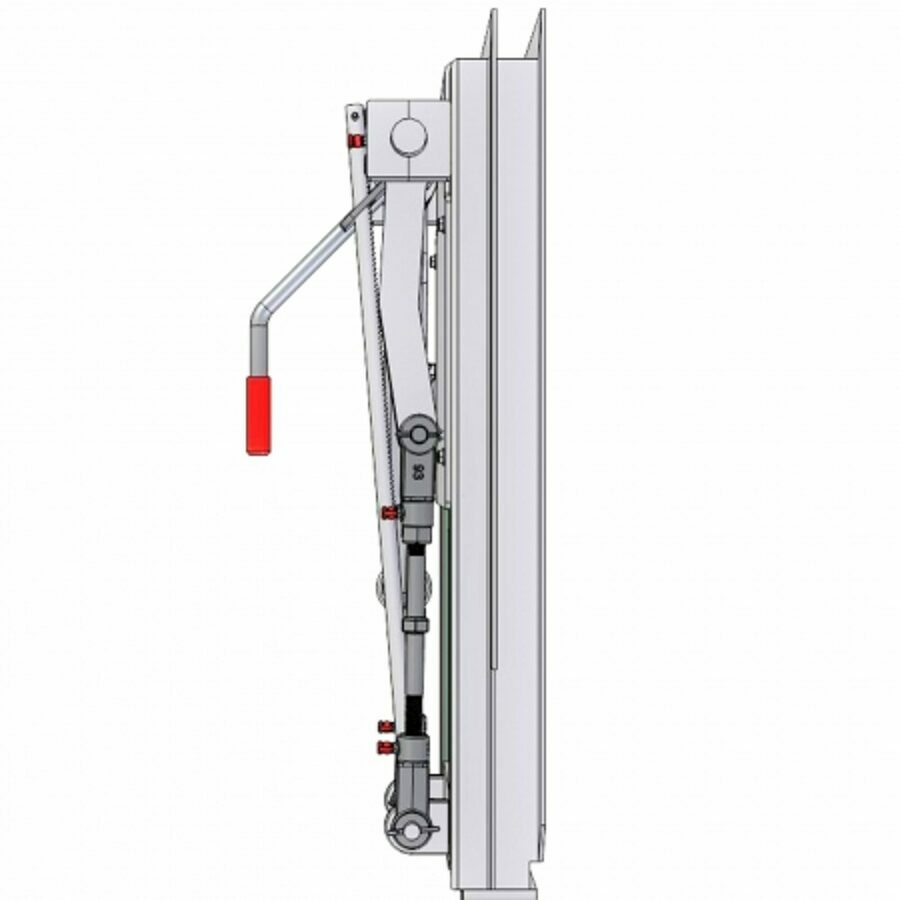 COAL DOOR ASSEMBLY ALUMINUM 14", SMOOTH SIDE WITH CAST HANDLE & FLOW CONTROL