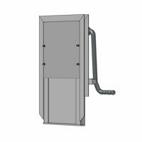 COAL DOOR, 12", SS, FLOW SS 90 DEG HANDLE, FLUSH MOUNT W/ GREASELESS BLOCKS