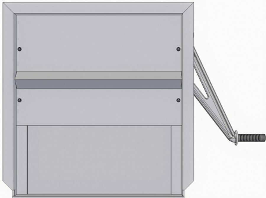 COAL DOOR ASSEMBLY ALUMINUM 24", SMOOTH SIDE WITH CAST HANDLE & FLOW CONTROL