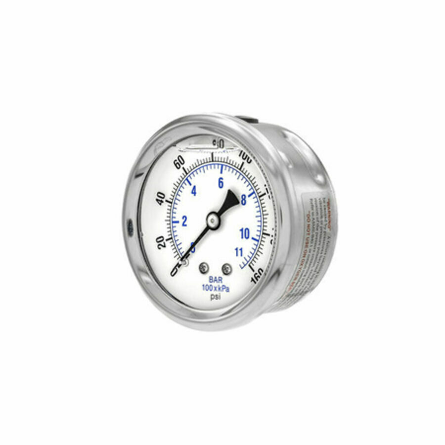 GAUGE 2.5" LIQUID FILLED BACK MOUNT, 0-160 PSI