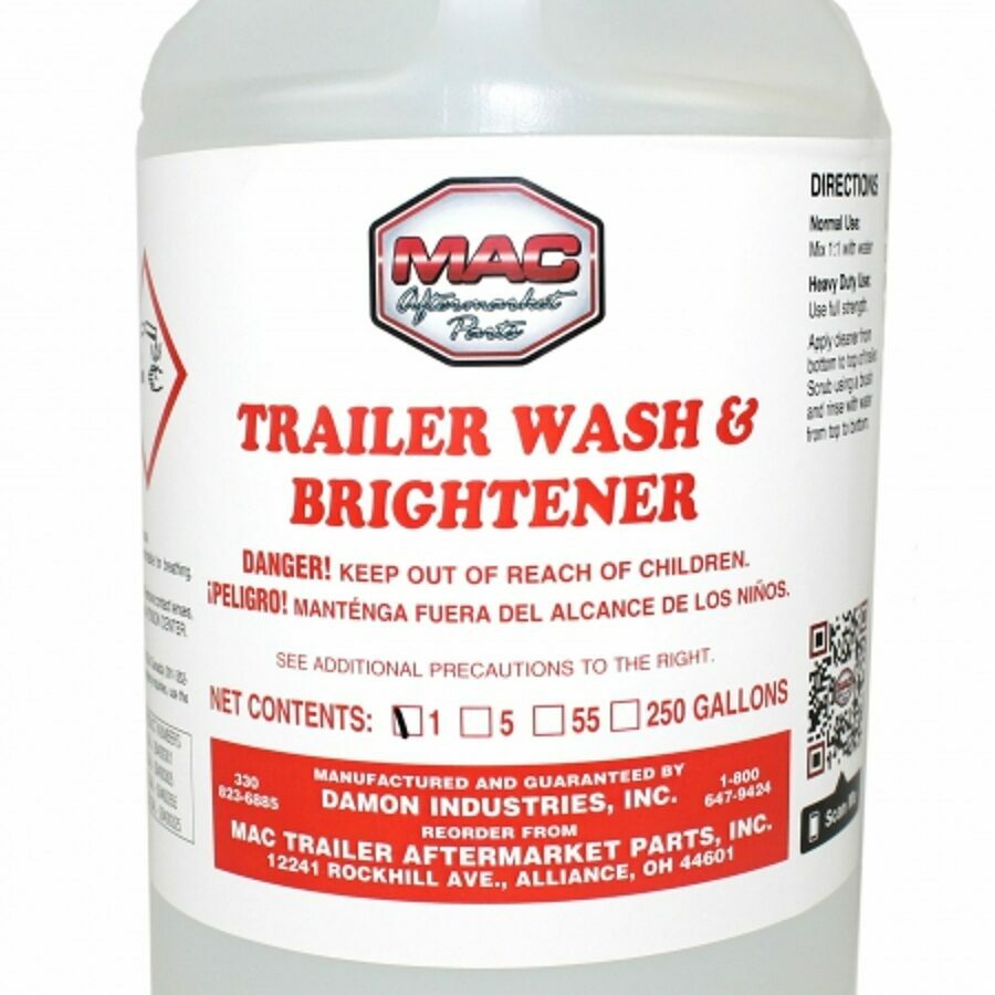 MAC TRAILER WASH & BRIGHTENER, 1 GALLON JUG RED LABEL