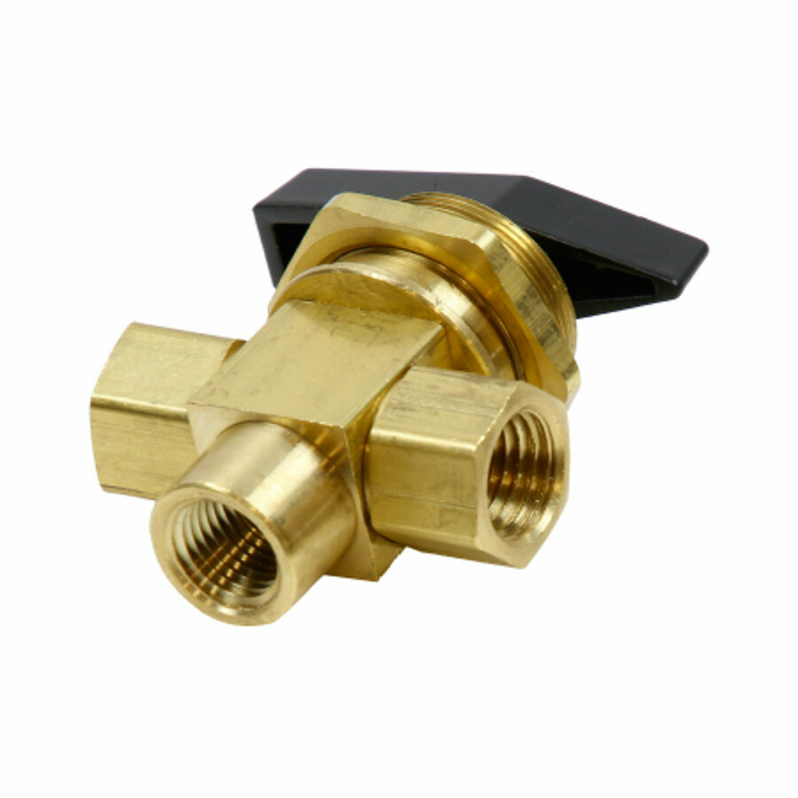 BALL VALVE W/EXHAUST, CAP & WASHER 1 X 1/2" MOUNTING, 3-WB-SPC1/4 BRASS, 1/4 " X 1/4" X 1/4"