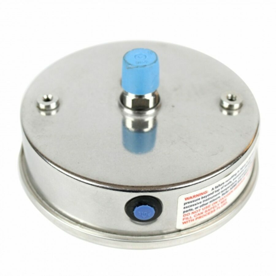 GAUGE 4" LIQUID FILLED BACK MOUNT, 0-100 PSI 