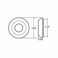 RAISED GROMMET 2-1/2", OPEN BACK WIDE GROOVE FOR SERIES 10 LIGHT