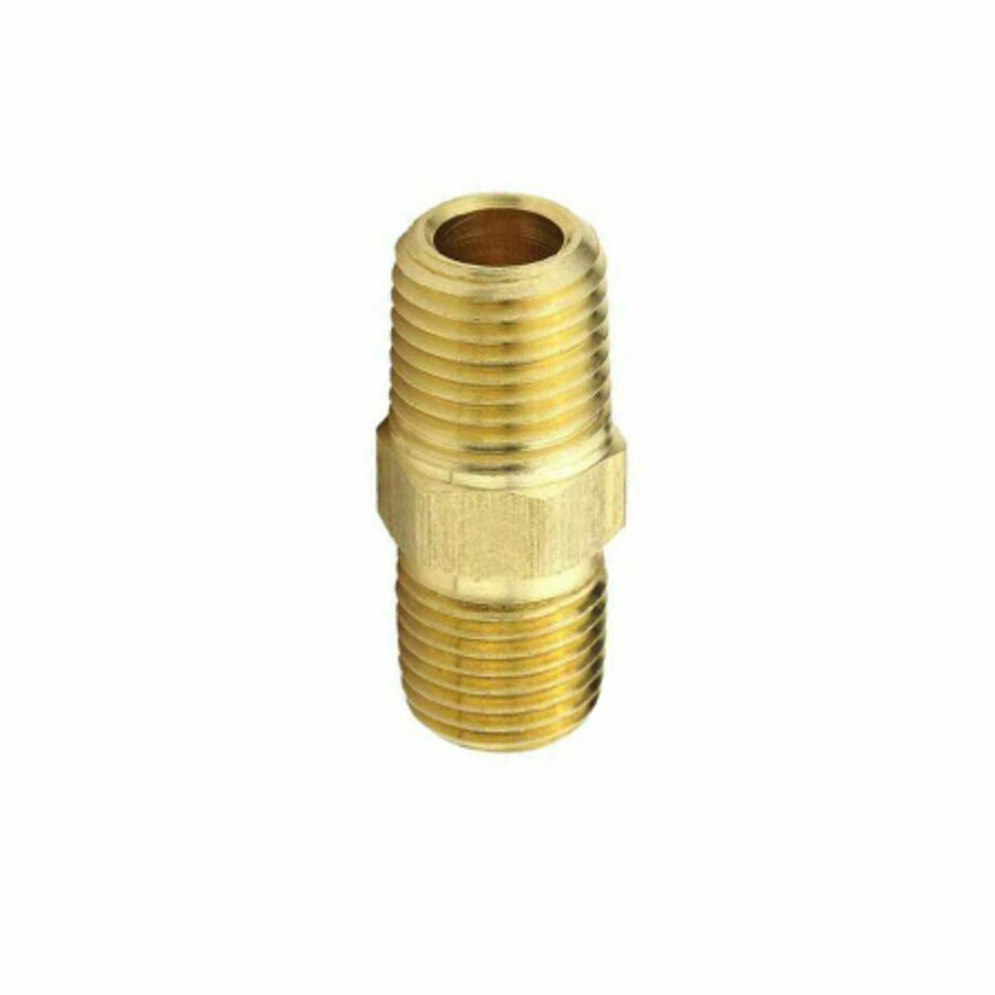 NIPPLE BRASS HEX, 3/8" X 3/8"