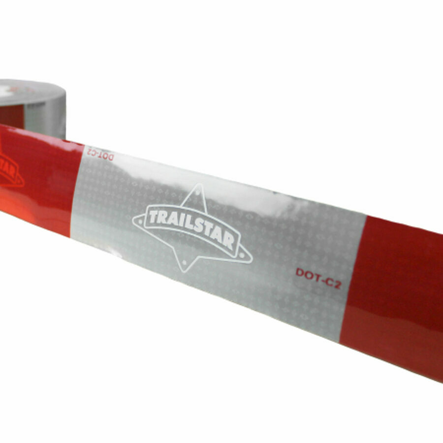 CONSPICUITY, 2" X 150' RED/WHITE W/ TRAILSTAR TAPE 6/6 PATTERN