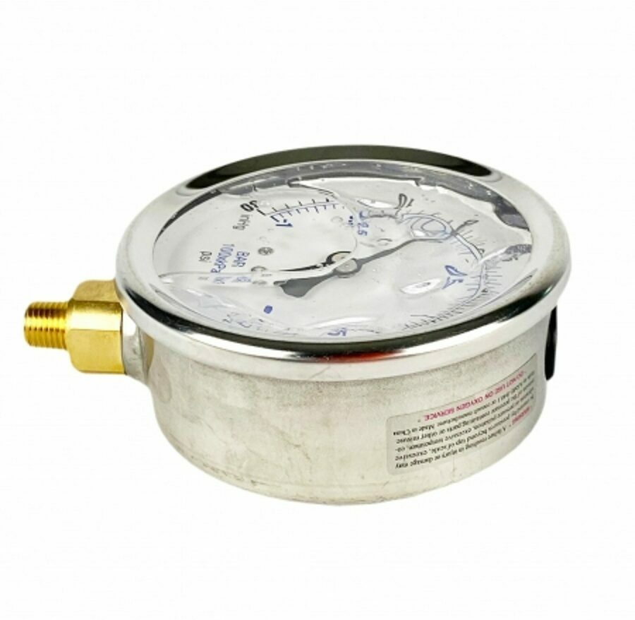GAUGE 4" LIQUID FILLED BOTTOM MOUNT, -30/+30 PSI, 1/4 NPT 