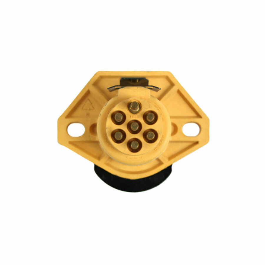 RECEPTACLE, 7-WAY ISO 3731 YELLOW