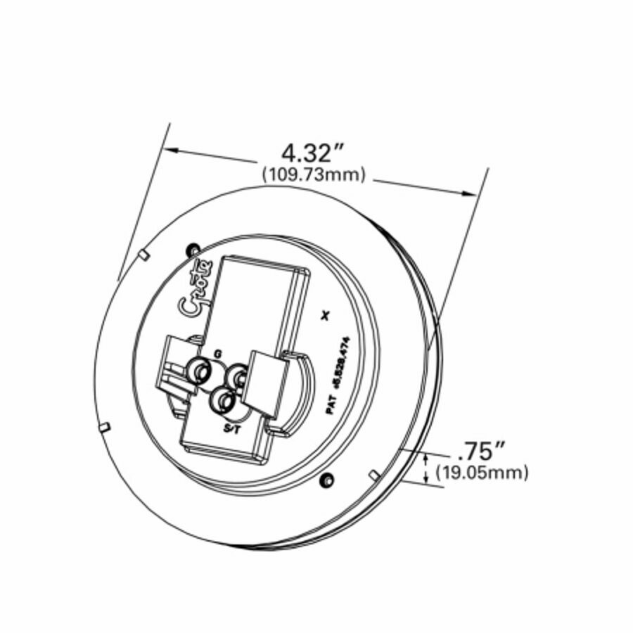 LAMP, 4" LED RED/CLEAR LENS STT