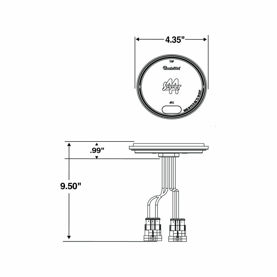 LAMP LED, MODEL 40 RED 8-DIODE STOP, TURN, TAIL & BACK UP LAMP, GROMMET MOUNT