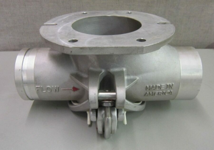 HOPPER TEE ALUMINUM 5X4 SIPHON FLOW BOTTOM DROP GROOVE X PLAIN