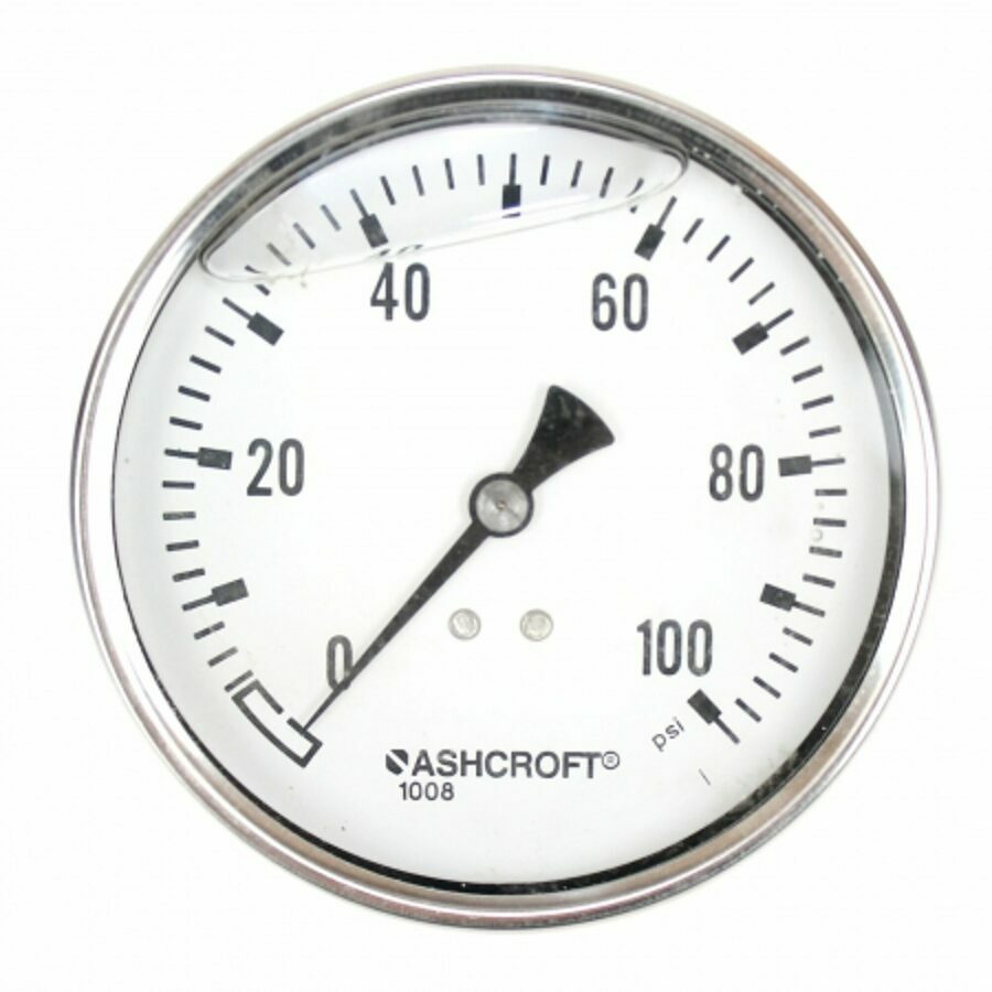 GAUGE 4" LIQUID FILLED BACK MOUNT, 0-100 PSI 