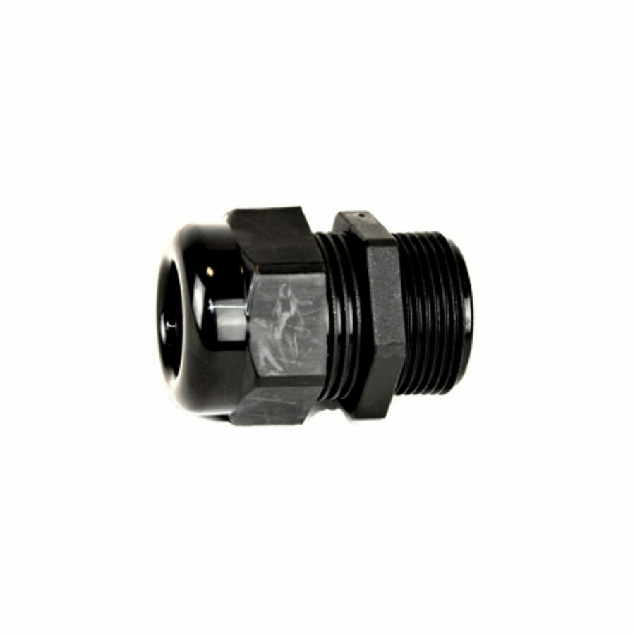 COMPRESSION FITTING, 3/4" FOR 3/4" CABLE, BLACK PLASTIC, MAX DIAMETER .709" MIN. DIAMETER .49"