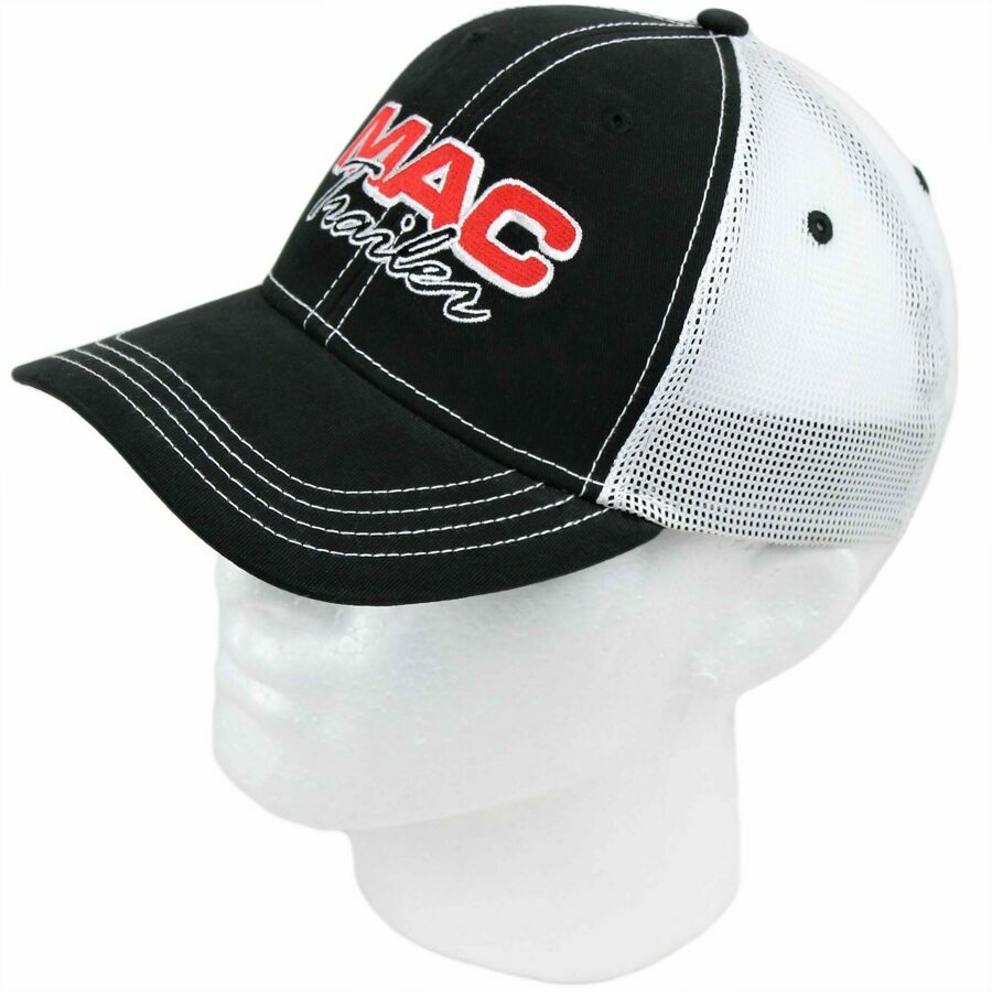 MAC TRAILER HAT, WHITE FITTED MESH M/L