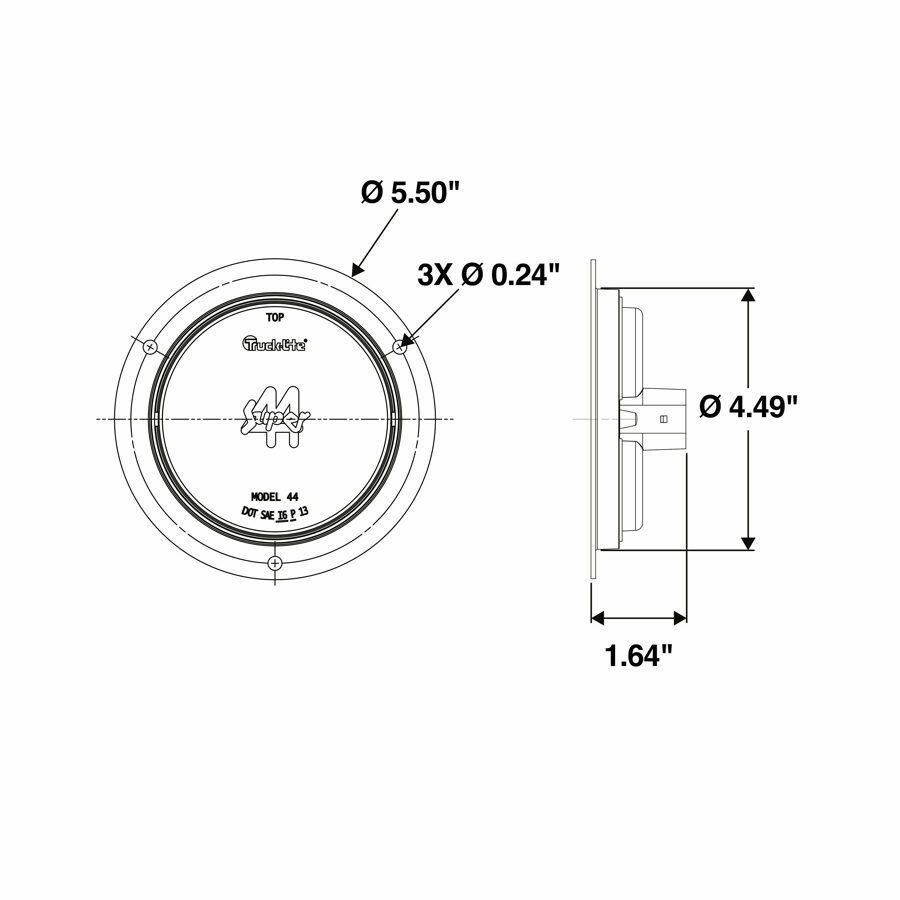 LAMP 4" AMBER LED 6 DIODE MODEL SUPER 44, FLANGE MOUNT