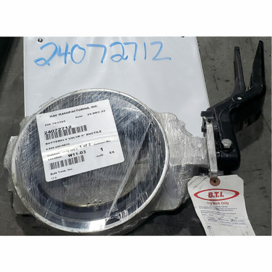 BUTTERFLY VALVE 6" DUCTILE, DISC B/SEAL, ALUMINUM HANDLE BTI, 6-600-500-HD10 (24072712)