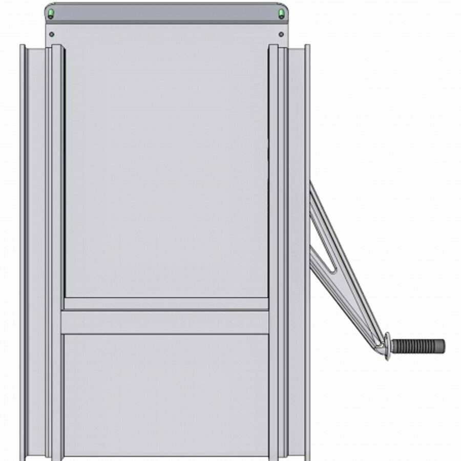 COAL DOOR ASSEMBLY 18", SHEET & POST WITH CAST HANDLE & FLOW CONTROL