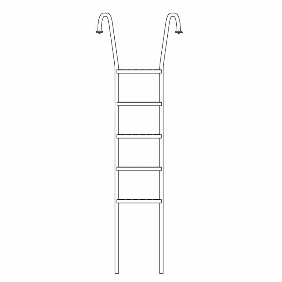 LADDER, 5 STEP ALUMINUM W/ LIQUID DRAIN TRAY, AS LIQ 5 STP 1.31 X 29 X 95.5 AL DRN