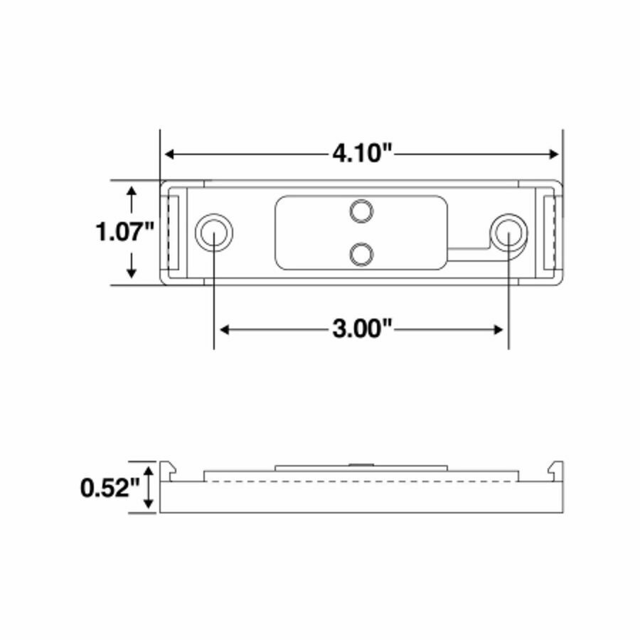 MODEL 19 MOUNTING BASE FOR LICENSE LAMP 19 SERIES, GRAY POLYCARBONATE, 2 SCREW BRACKET MOUNT