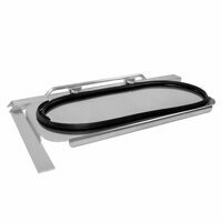 ALUMINUM BULKHEAD MANDOOR ASSEMBLY, DRIVER SIDE FOR DUMP TRAILERS, RECTANGLE STYLE W/ GRAB HANDLE